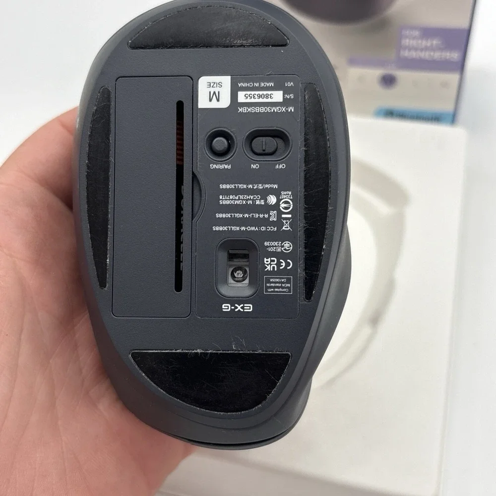 ELECOM EX-G PRO Ergonomic Mouse, M-XGM30BBSK Bluetooth/Wireless Medium Right